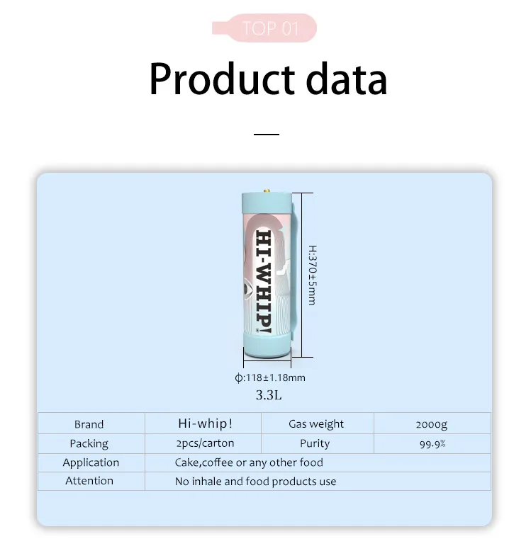 Hi-Whip 2kg Gas Cylinder 3