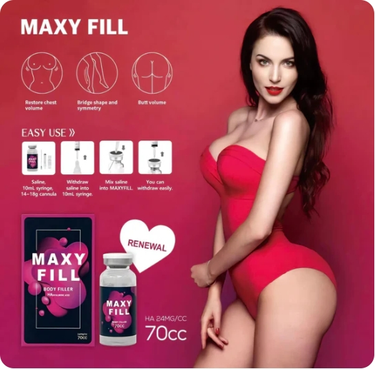 Maxy Fill 70 Cc Hyaluronic Acid Body Filler Injection for Breast Enhancement and Buttocks Lifting