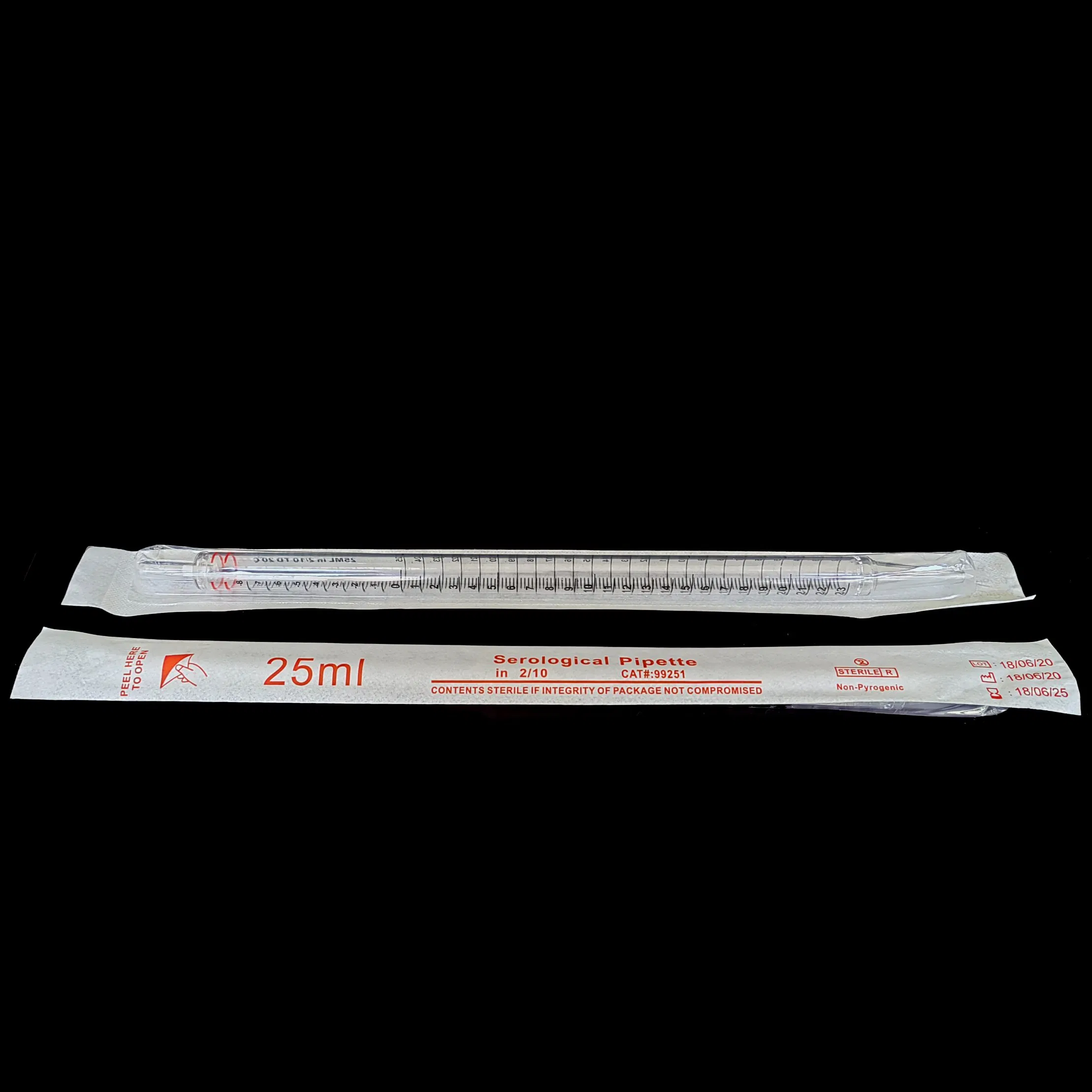 Sterile Individually Wrapped Serological Pipette for Clinical and Diagnostic Laboratory Use