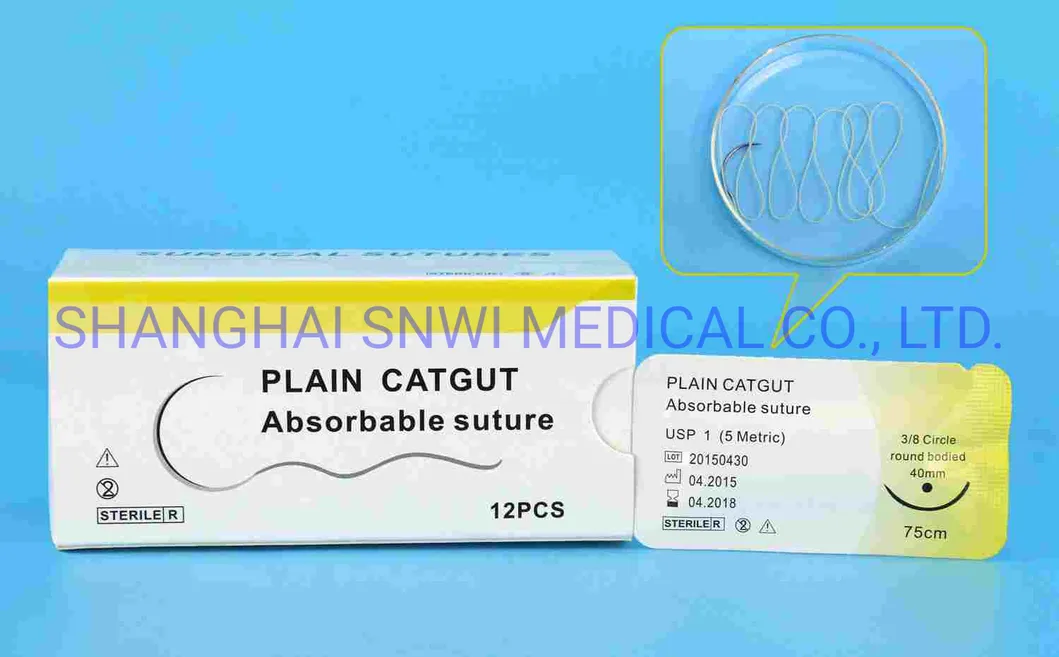 Hot Sale Disposable Medical Supply Sterile Surgical Suture with Needle for Hospital Use