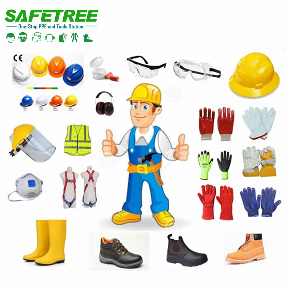 Safetree PPE Safety Equipment Personal Protective Equipment for Mining PPE Construction Safety