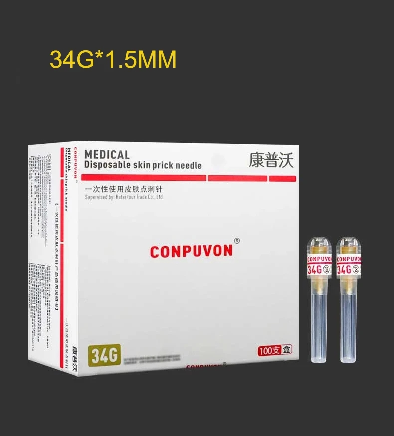 Disposable Sterile Meso Nano Skin Injection Needle 31g 4mm 34G 1.5mm Skin Gel Injection