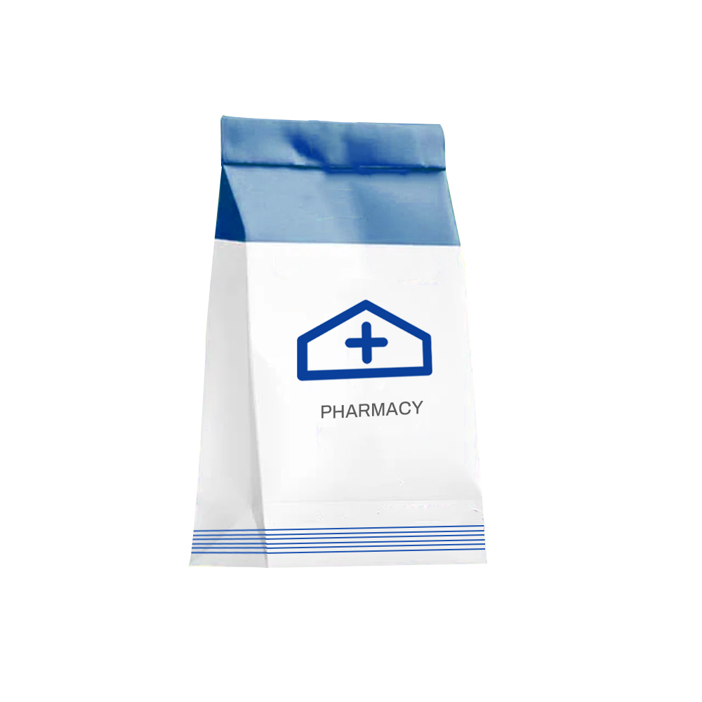 Custom Printed Logo Size Daily Counter Prescription Medical Sickness SOS White Kraft Paper Pharmacy Storage Bag for Medicine