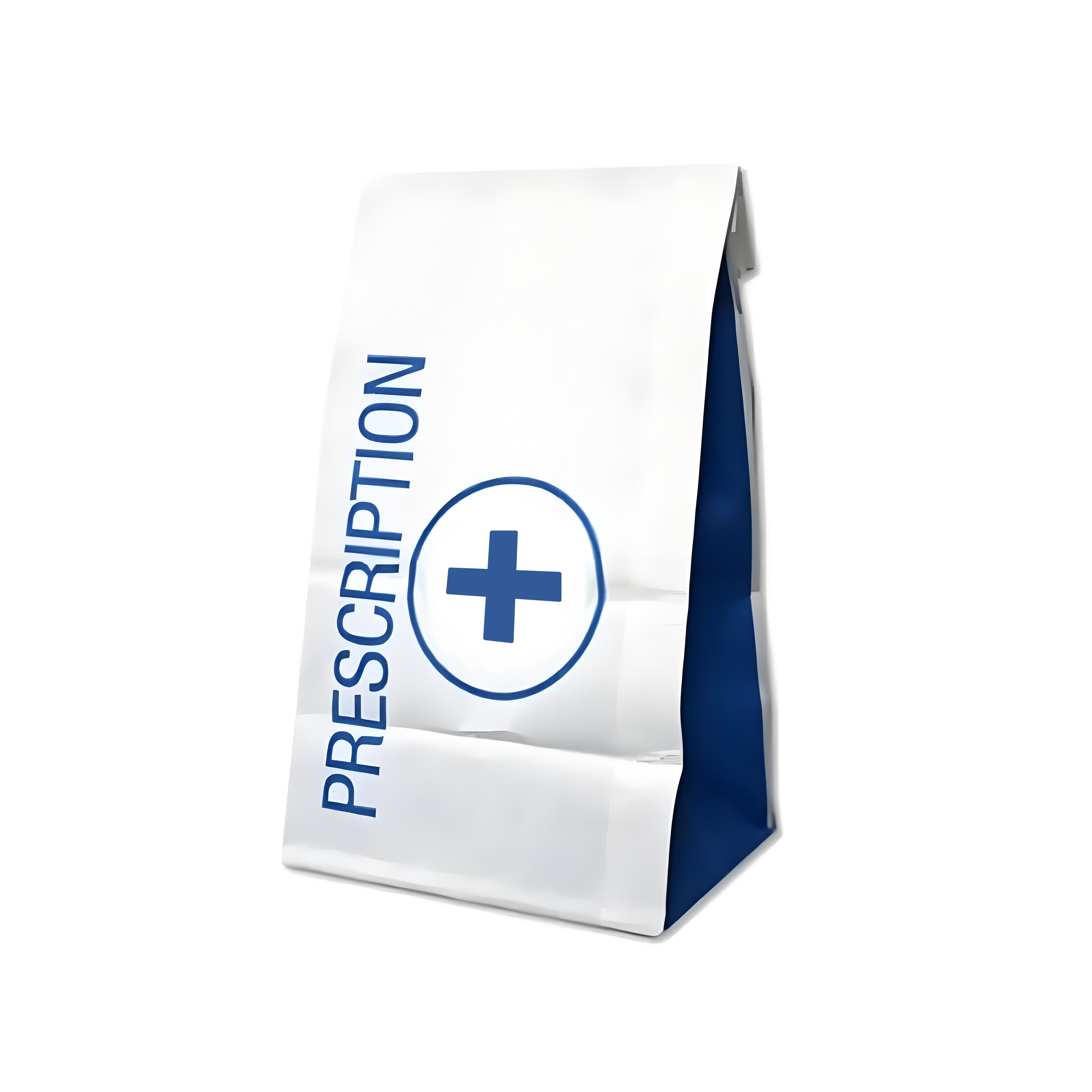 Custom Printed Logo Size Daily Counter Prescription Medical Sickness SOS White Kraft Paper Pharmacy Storage Bag for Medicine