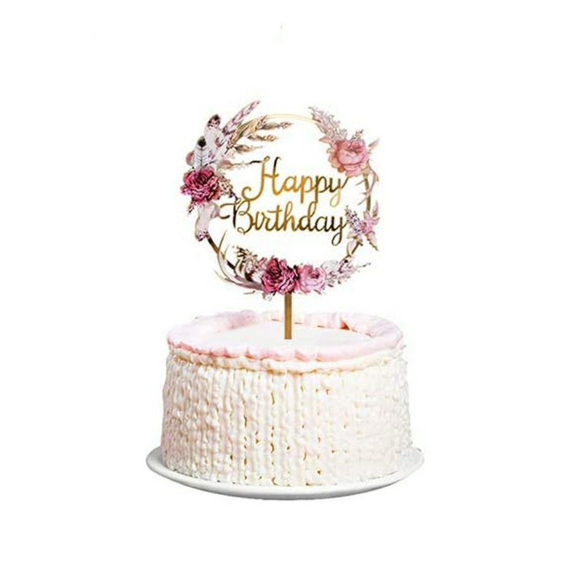 Wholesale Birthday Party Supplies Custom Acrylic Cake Toppers with Glittery Text