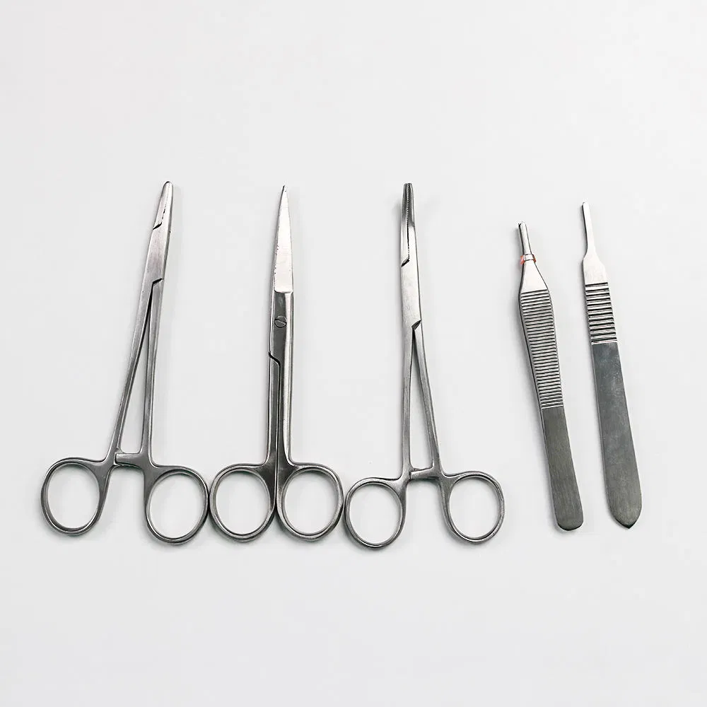 5PCS Surgical Instruments Suture Laceration Kit Medical Dental Surgery Surgeons Set