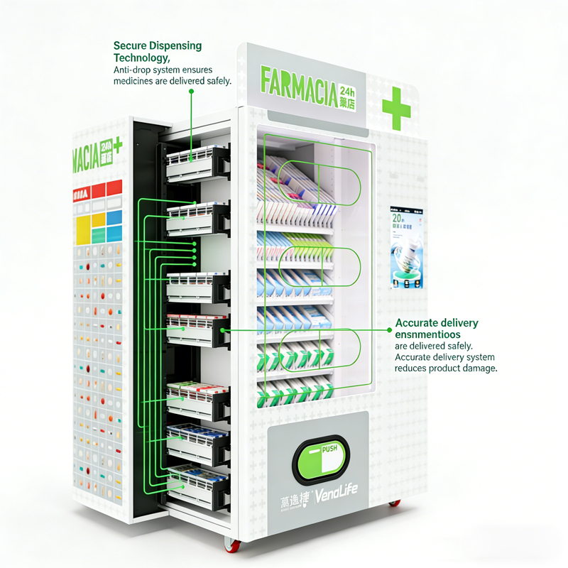 Drug Medical for Sale 24 Hour Self-service Pharmacy OTC Medicine Vending Machine with Conveyor