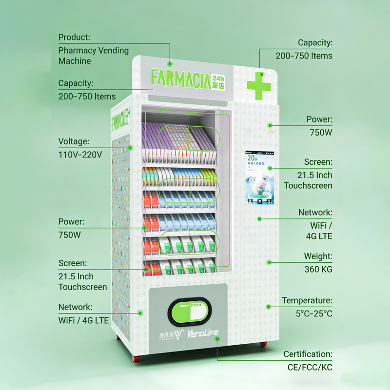 Drug Medical for Sale 24 Hour Self-service Pharmacy OTC Medicine Vending Machine with Conveyor