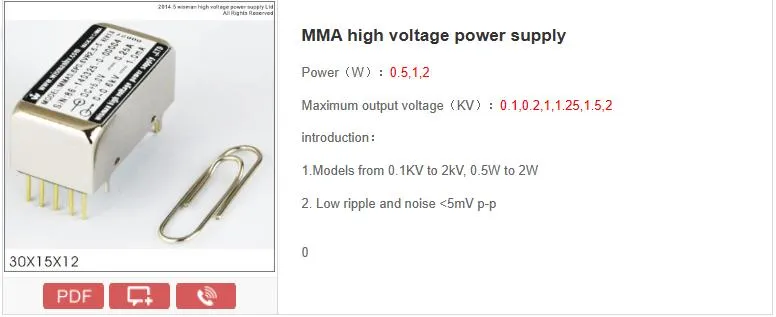 High Voltage Supply of MMA series