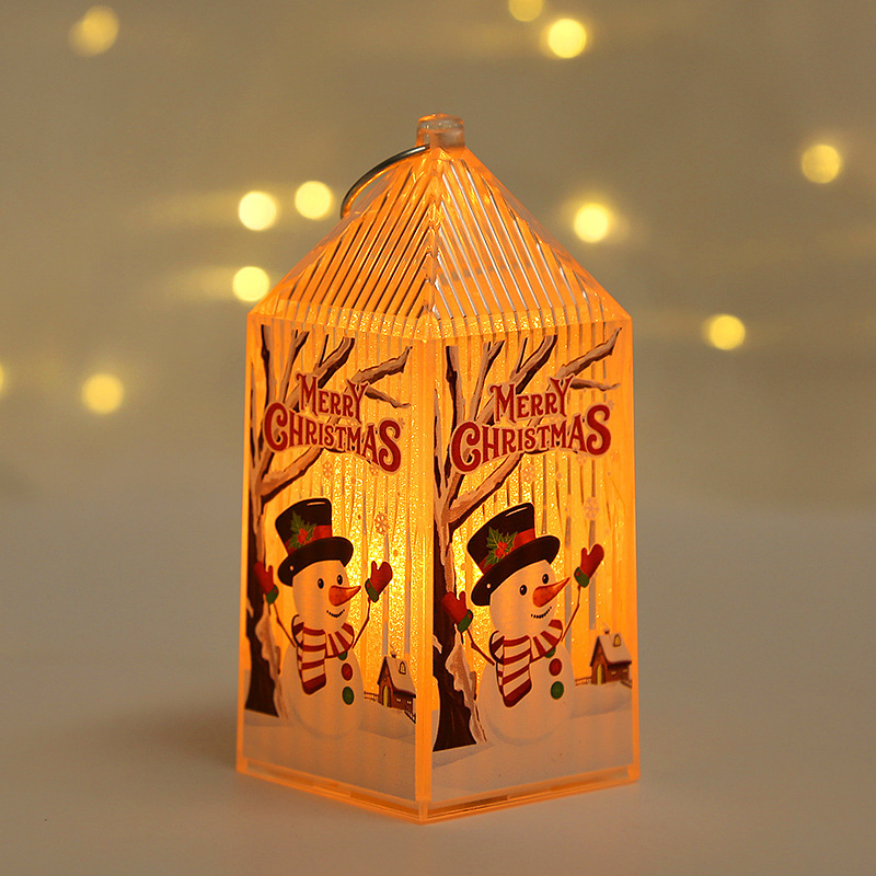 Christmas Lanterns Decorative Lighted Christmas Night Light Christmas Decor Snow Globe Lantern Party Supplies