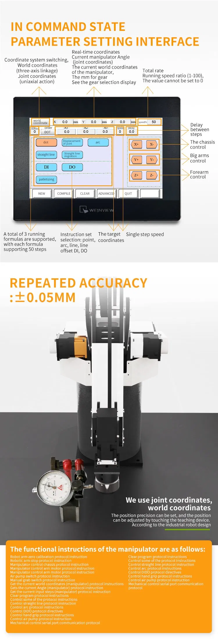 High Speed CRP New Laser Cutting Robot 4 Axis Robot Arm