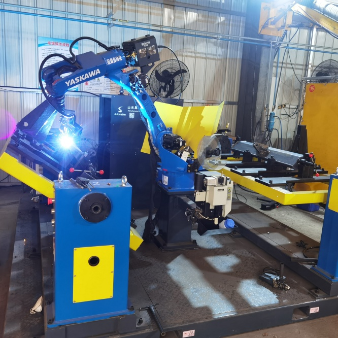 Professional Industrial Welding Robot Arm-Controlled Welding Positioner Workstation/Unit Realizes Automated Welding