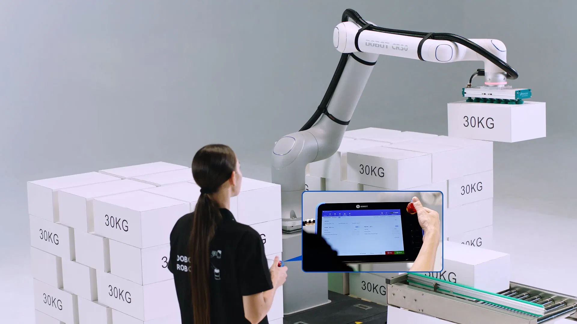 6-Axis Industrial Robot Arm with High Precision, Vision Camera &amp; Automatic Gripper for Automation