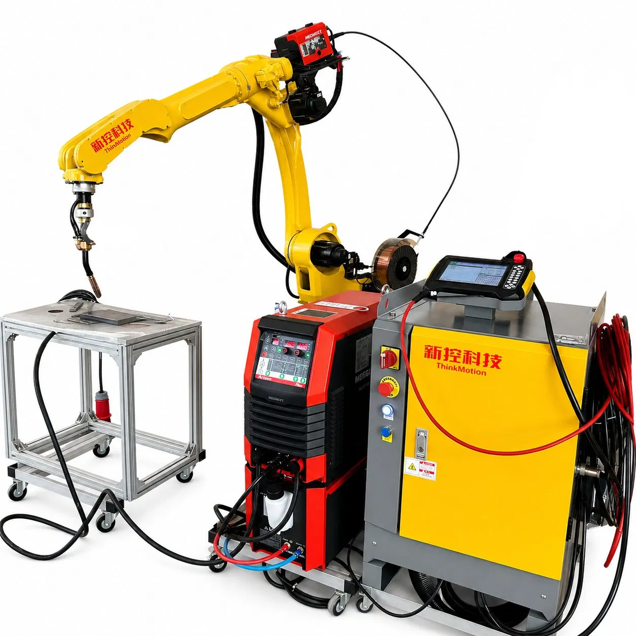 6 Axis Automatic Industrial Robotic Welding Arm MIG Arc Welder Metal Fabrication