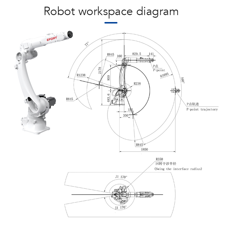 3D Robotic Arm 25KG Effective Load Welding Work Station for Metal Complex Spatial Joints &amp; Multi-Axis Assembly