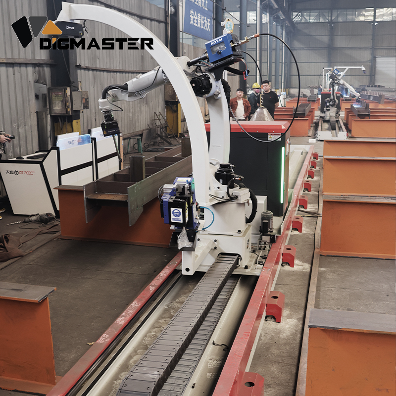 Digmaster Automatic Welding Robot Station 6 Axis PLC 2010mm Long Arm Reach High Speed 2.5m/s Dual Cameras for Industrial Smart