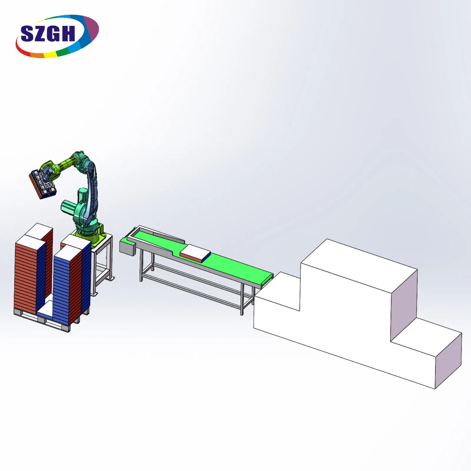 Heavy 50kg Payload Concrete Block Robotic Remodelling 4 Axis Palletizing Industrial Robot Arm for Handing Robotics Arm