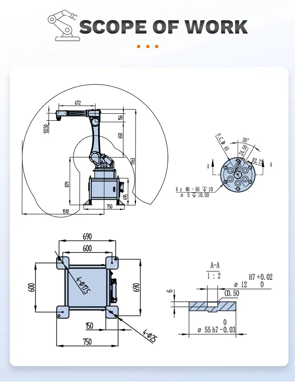 6 Axis Robot Arm Industrial Robots Arm Price Mini CNC Robot Arm Welding Arm Robot Industrial Robot Arm Price