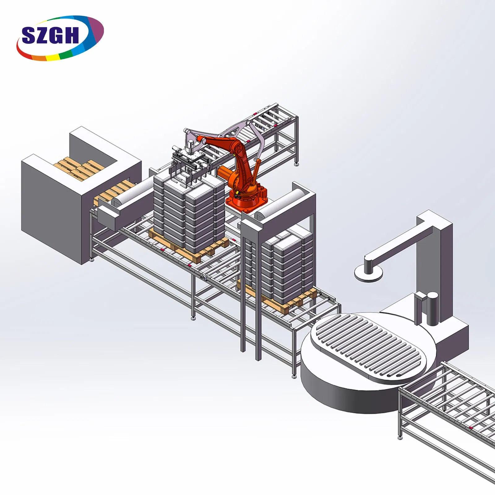 Heavy 50kg Payload Concrete Block Robotic Remodelling 4 Axis Palletizing Industrial Robot Arm for Handing Robotics Arm