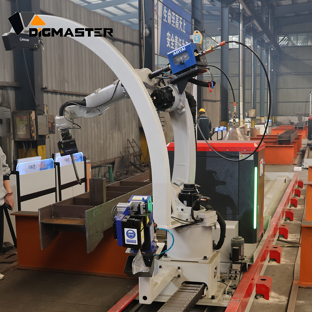 Digmaster Automatic Welding Robot Station 6 Axis PLC 2010mm Long Arm Reach High Speed 2.5m/s Dual Cameras for Industrial Smart