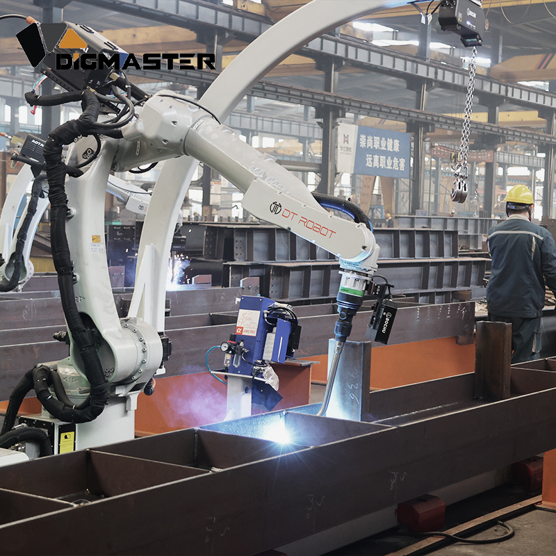 Digmaster Automatic Welding Robot Station 6 Axis PLC 2010mm Long Arm Reach High Speed 2.5m/s Dual Cameras for Industrial Smart