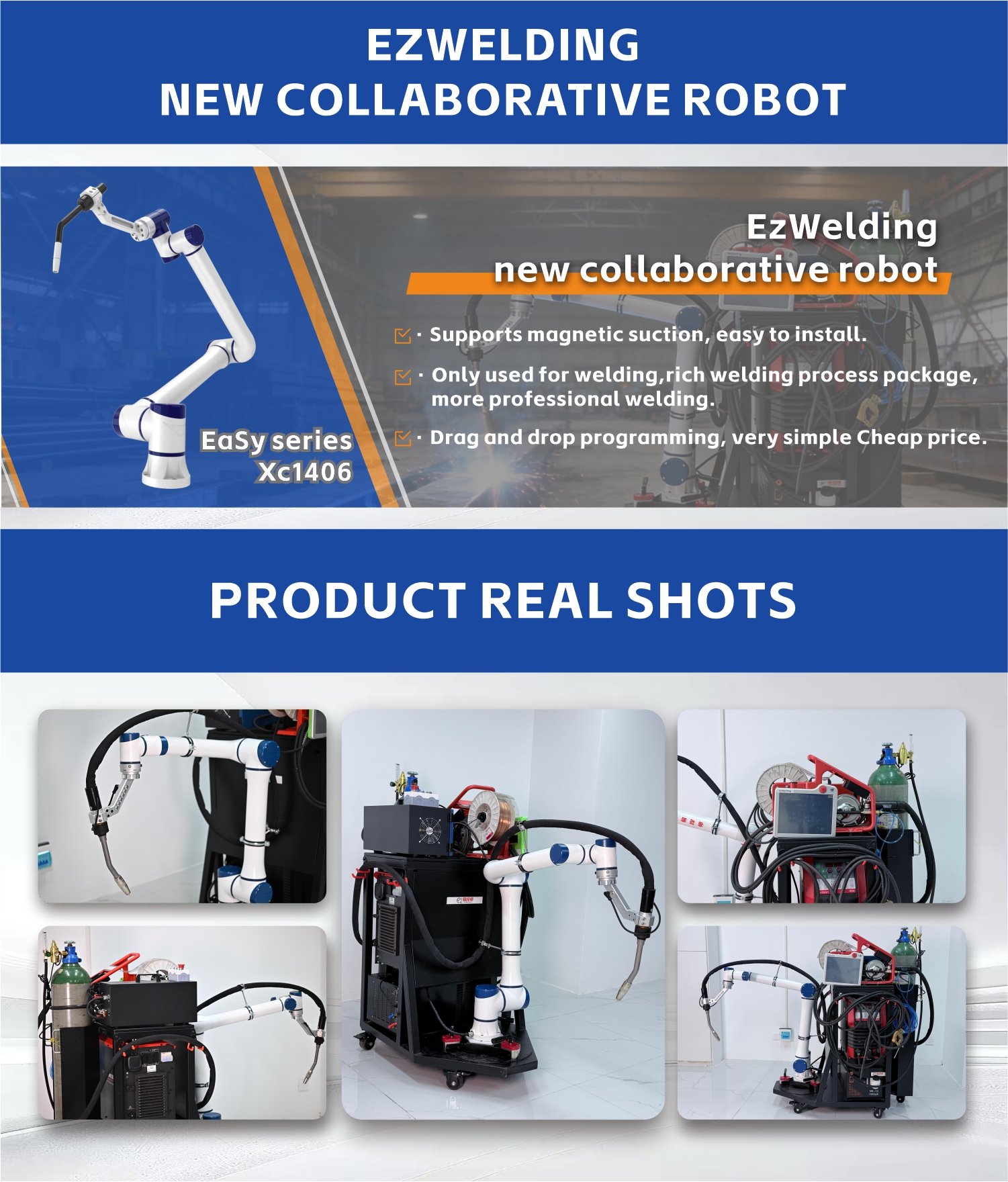 6 Axis Industrial Custom Welding Robot Arm CO2 MIG MAG Welding Robot Automatic Welding Robot Station