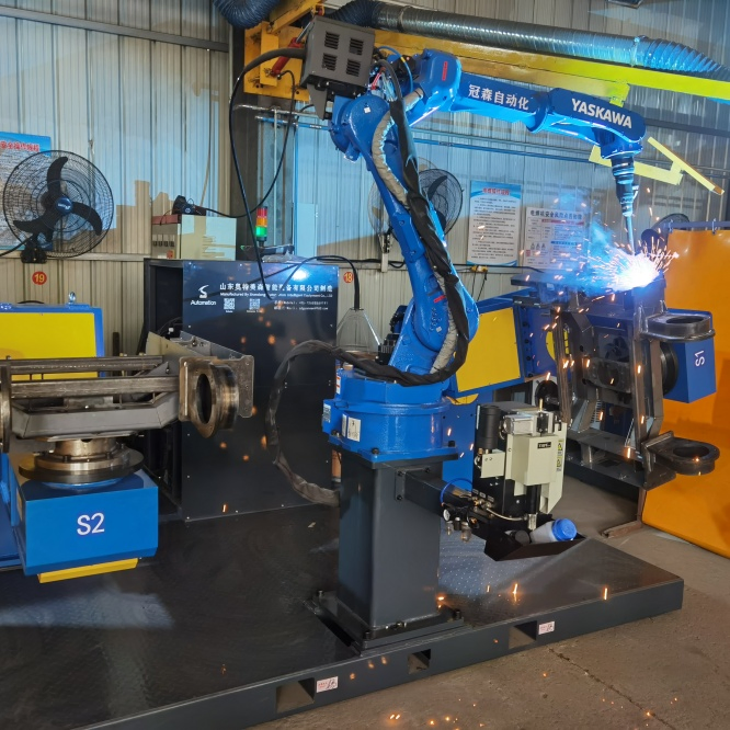 Professional Industrial Welding Robot Arm-Controlled Welding Positioner Workstation/Unit Realizes Automated Welding