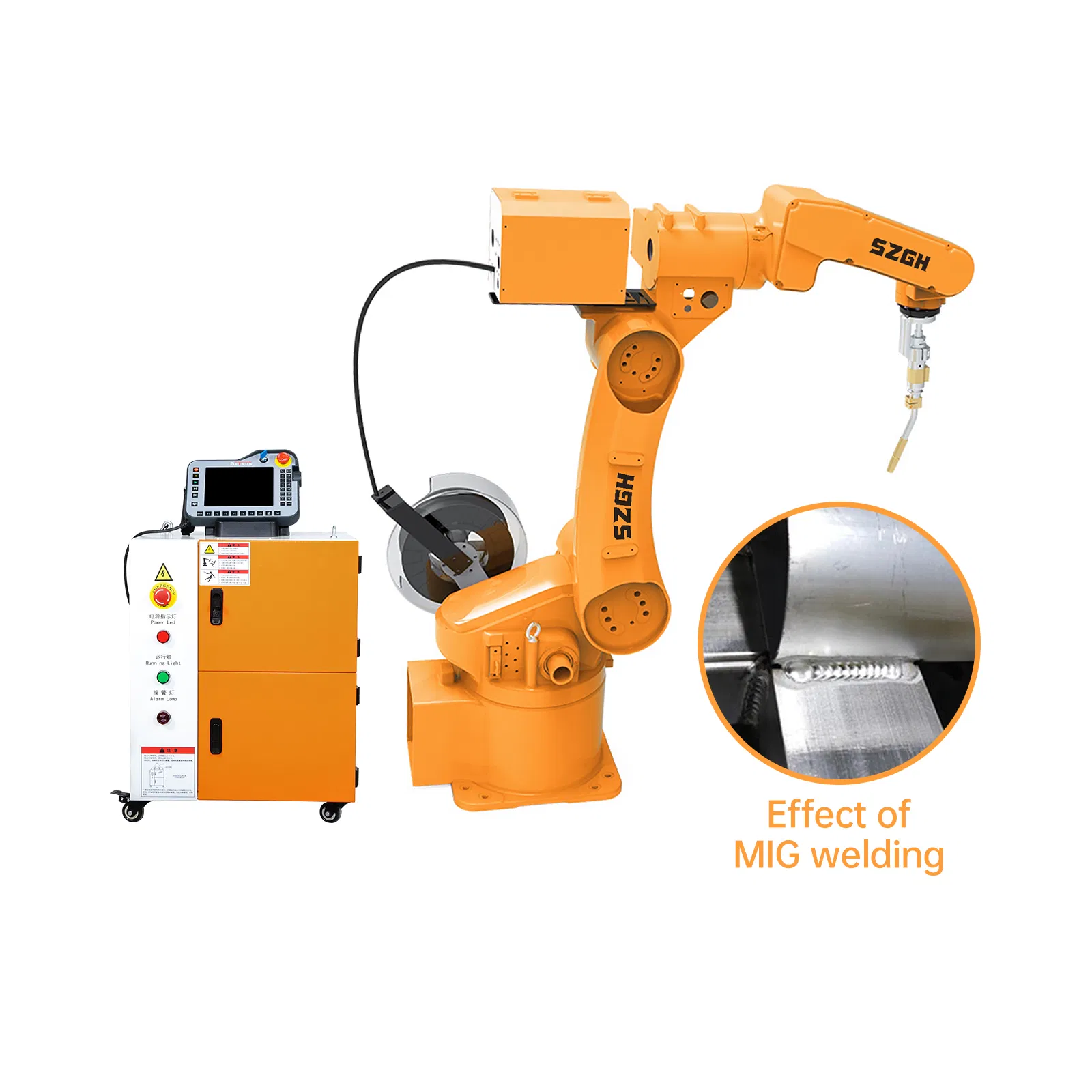 Double Station Welding Robot Workstation, Robotic Arm 6 Axis CO2 MIG Mag TIG Welding Robot