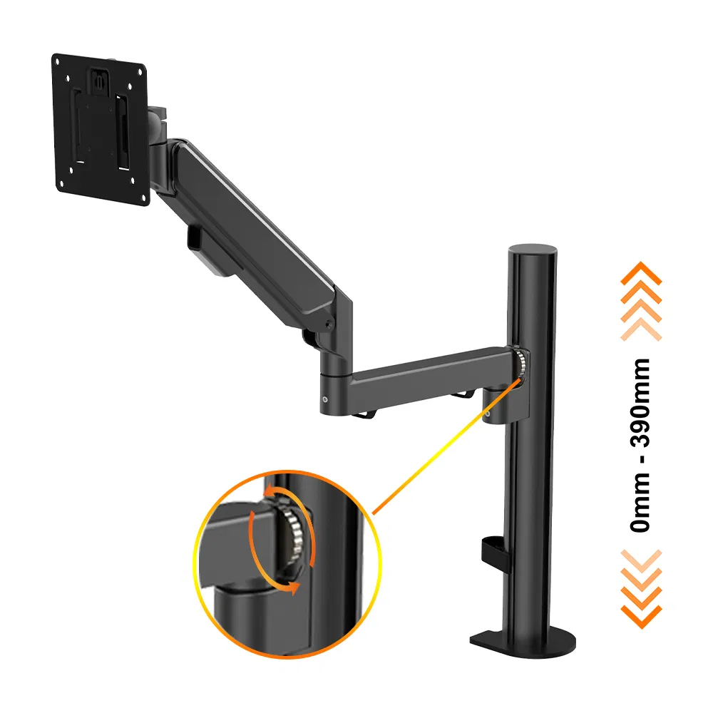 Gas Spring Mount Single Monitor Computer Stand Holder Adjustable Monitor Swivlng Arm