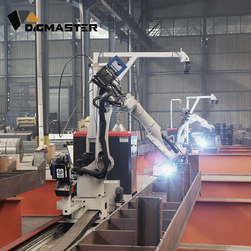 Digmaster Automatic Welding Robot Station 6 Axis PLC 2010mm Long Arm Reach High Speed 2.5m/s Dual Cameras for Industrial Smart