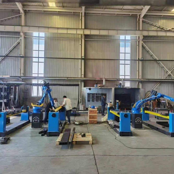 Professional Industrial Welding Robot Arm-Controlled Welding Positioner Workstation/Unit Realizes Automated Welding