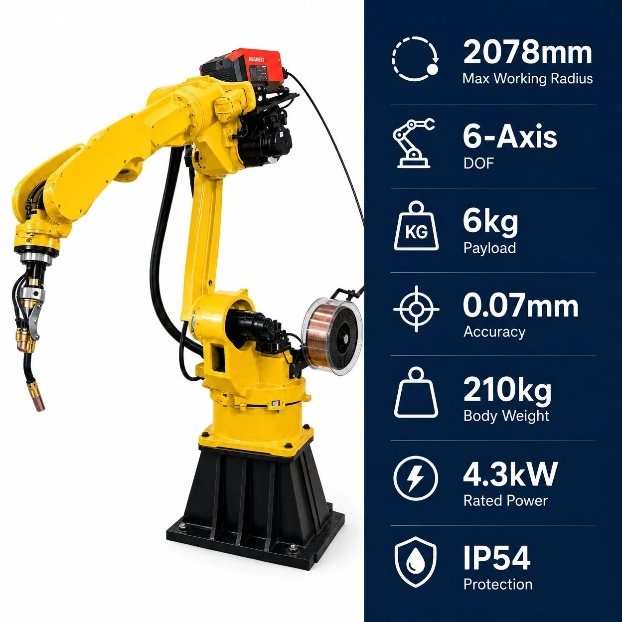 6 Axis Automatic Industrial Robotic Welding Arm MIG Arc Welder Metal Fabrication