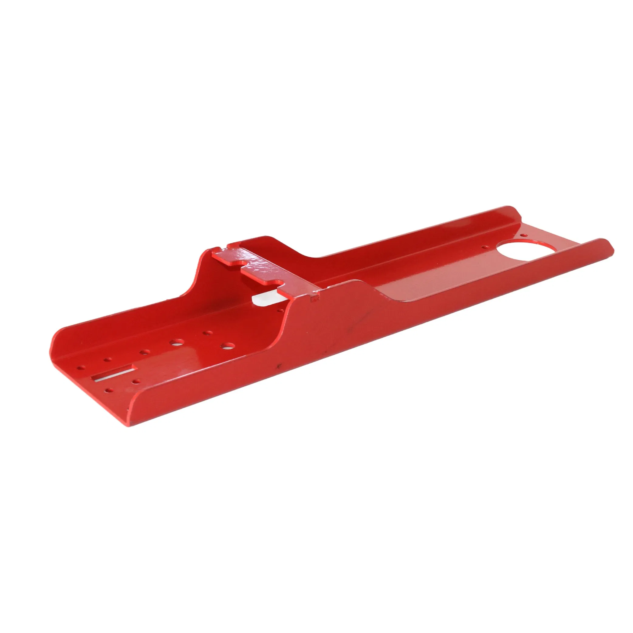 Professional Carbon Steel Sheet Metal Bending Long Support Arm with Ral3000 Red Powder Coating for Industrial Automation