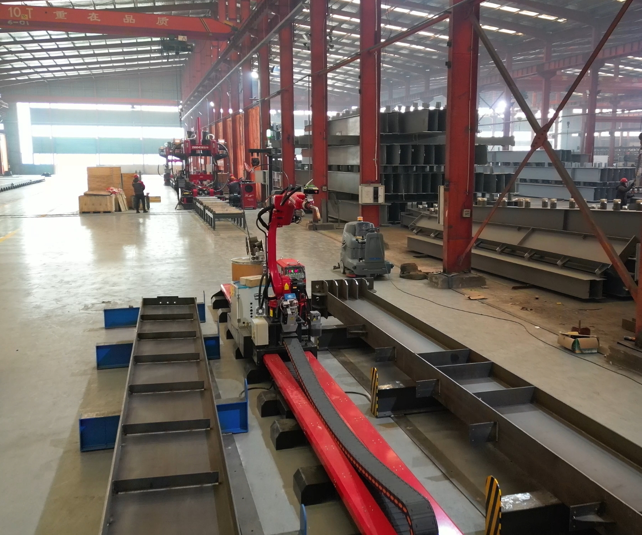 ZMDE Intelligent Automatic Beam Welding Robot Production Line Ground Rail Robotic Arm MIG Welding Machine Workstation