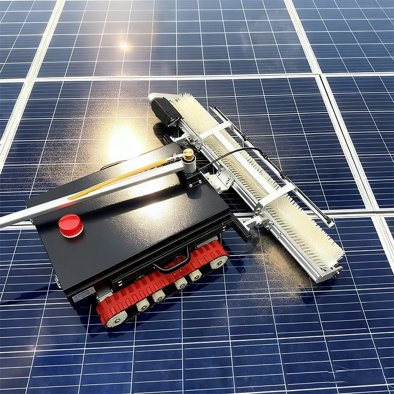 Crawler Solar Panel Cleaning Robot for Photovoltaic Washing