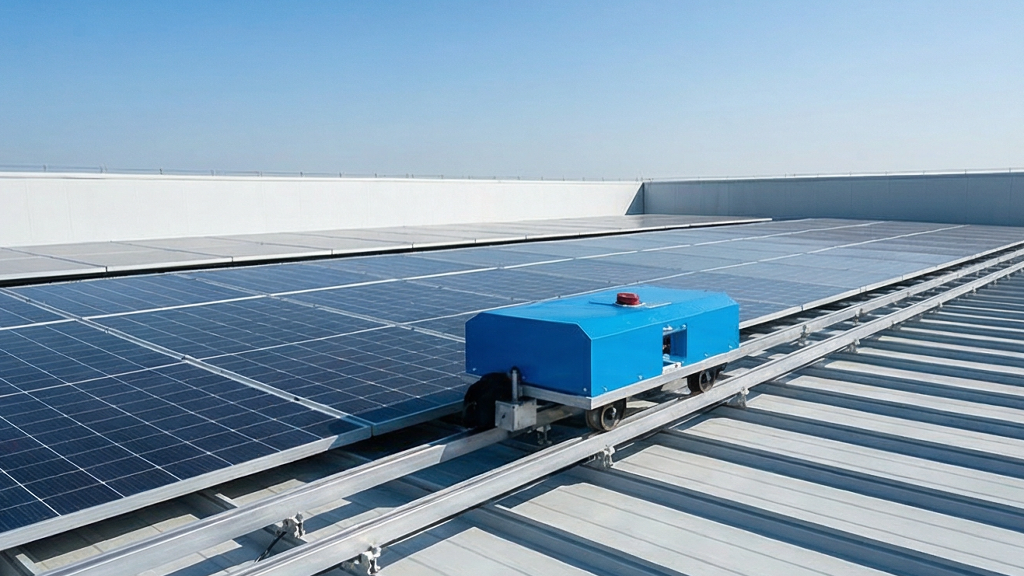 Solar Panel Cleaning Robot with Remote-Control Crawler Robotic Cleaner for Photovoltaic Washing