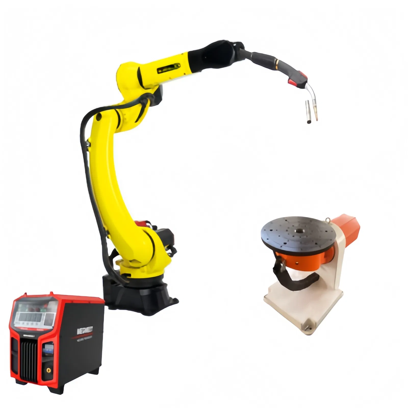 Fanuc M-20ID/25 Load 25kg 1831mm Low Spatter Thin Plates ≥1mm Arc Welding Robot Hollow Wrist with Rotary Positioner Megmeet Welding Power Source