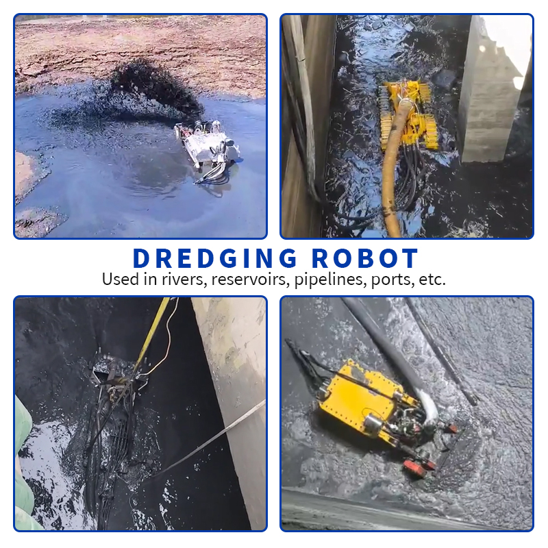 Chemical Pool Sedimentation Cleaning Remote Control Crawler Underwater Dredging Robot
