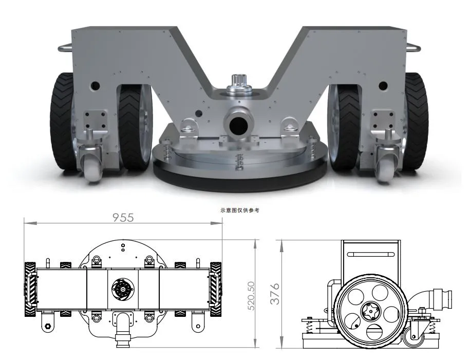 Technical Drawing of Hull Cleaning Robot
