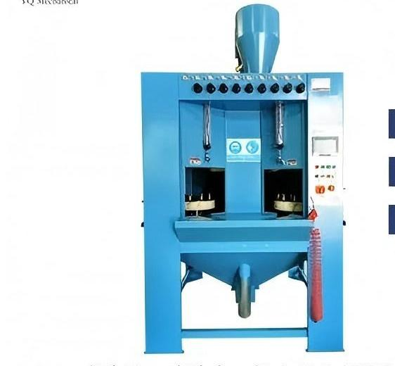 Continuous Rotary Abrasive Cleaning System with Satellite Turntables 700-1500PCS/Hour Output Turntable Sandblasting Machine