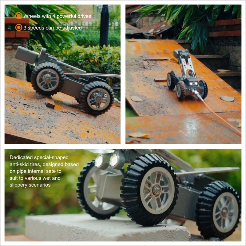 Witson Pipe Inspection Robot Crawler with PTZ Camera and 120m Cable Pipe Inspection Robot Camera