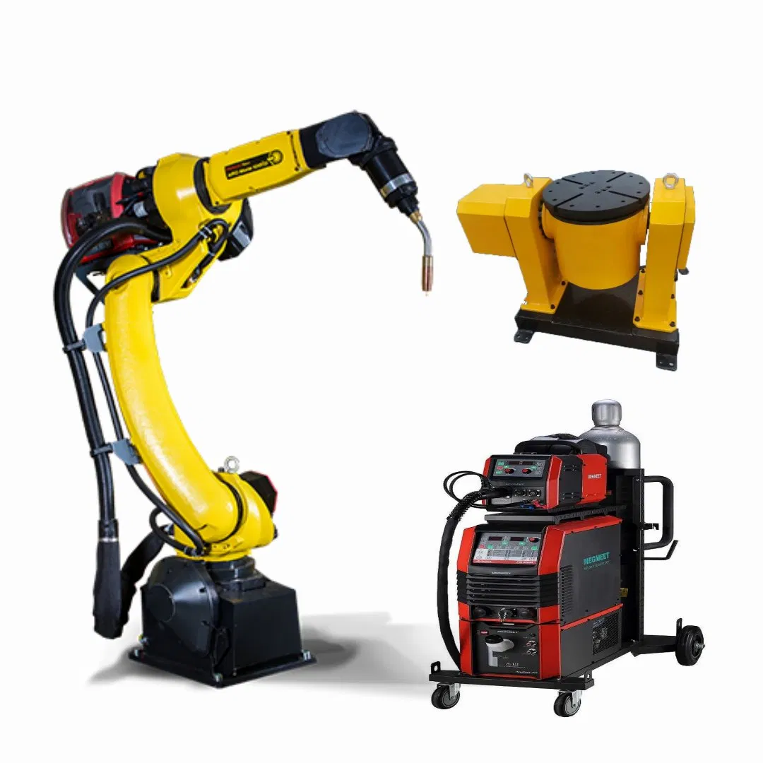 Fanuc M-20ID/25 Load 25kg 1831mm Low Spatter Thin Plates ≥1mm Arc Welding Robot Hollow Wrist with Rotary Positioner Megmeet Welding Power Source