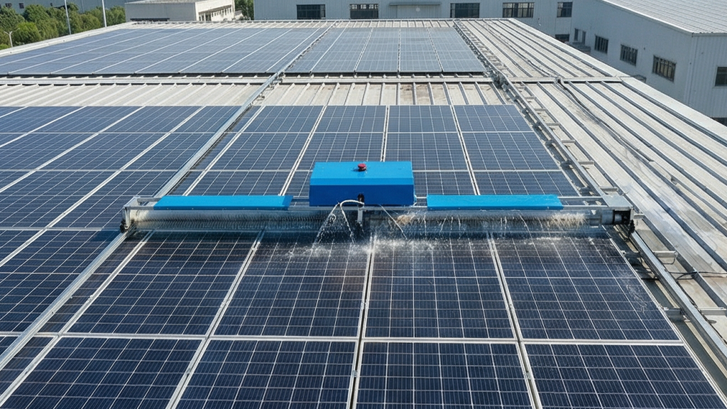 Solar Panel Cleaning Robot with Remote-Control Crawler Robotic Cleaner for Photovoltaic Washing
