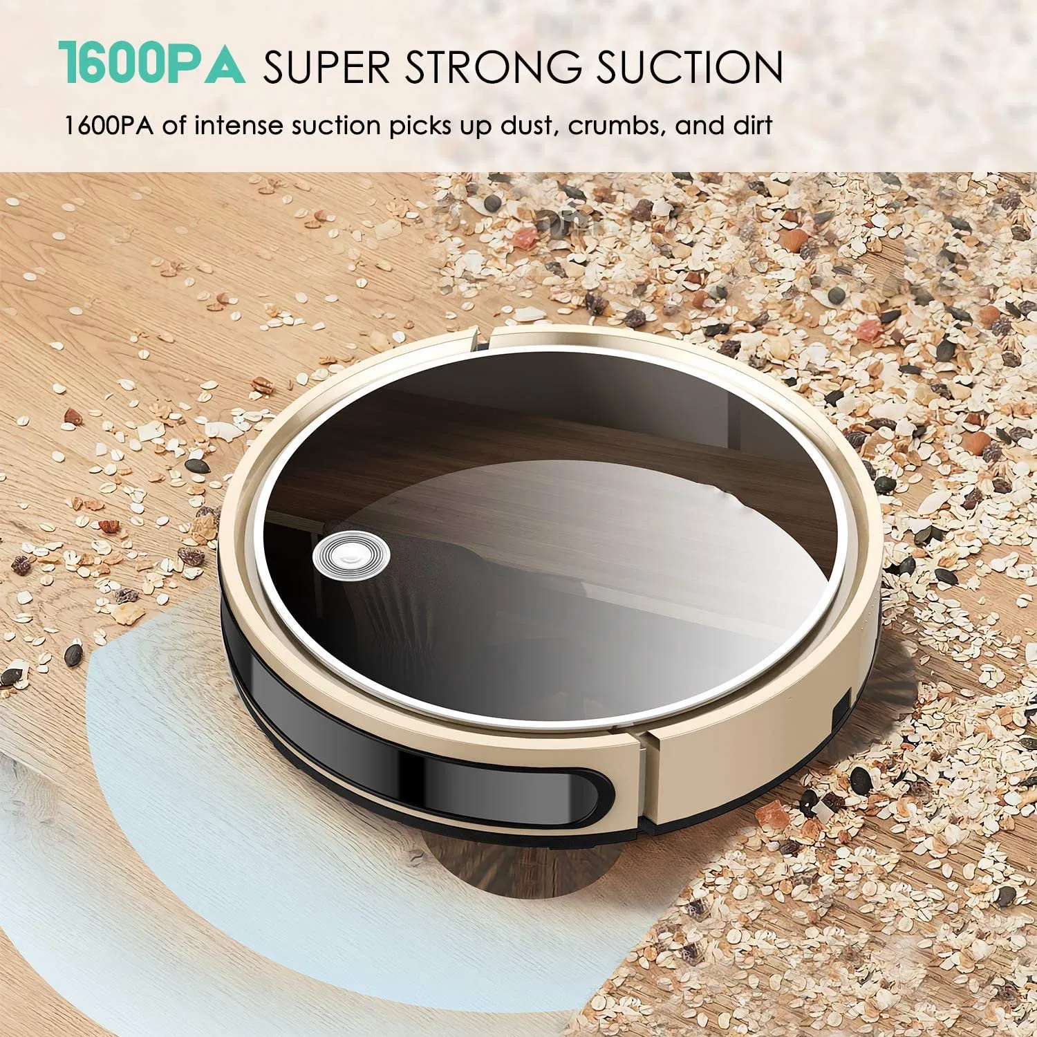 Robot Vacuum Cleaner 2200PA Super Suction Electric Robotic Vacuum Mop Cleaning for Pet Hair, APP Control &amp; Laser Smart Navigation &amp; Precise Map &amp; 120min Runtime