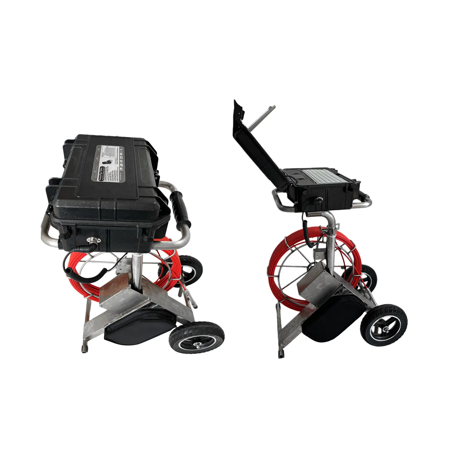 10 Inch Black Underground Pipe Inspection Crawler Hikvision CCTV