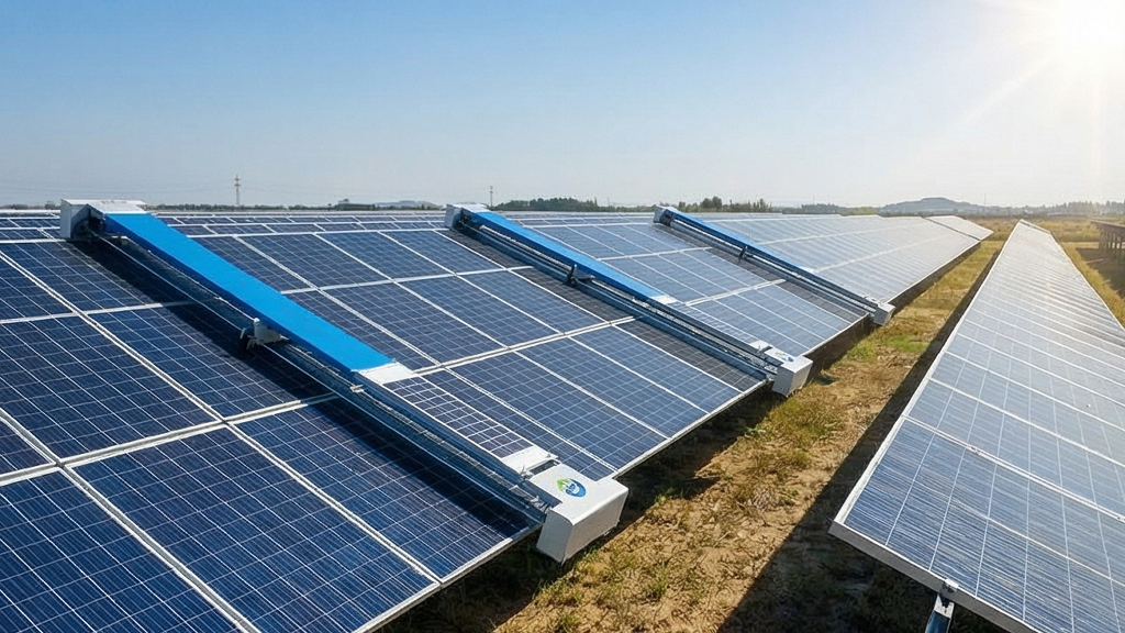 Solar Panel Cleaning Robot with Remote-Control Crawler Robotic Cleaner for Photovoltaic Washing