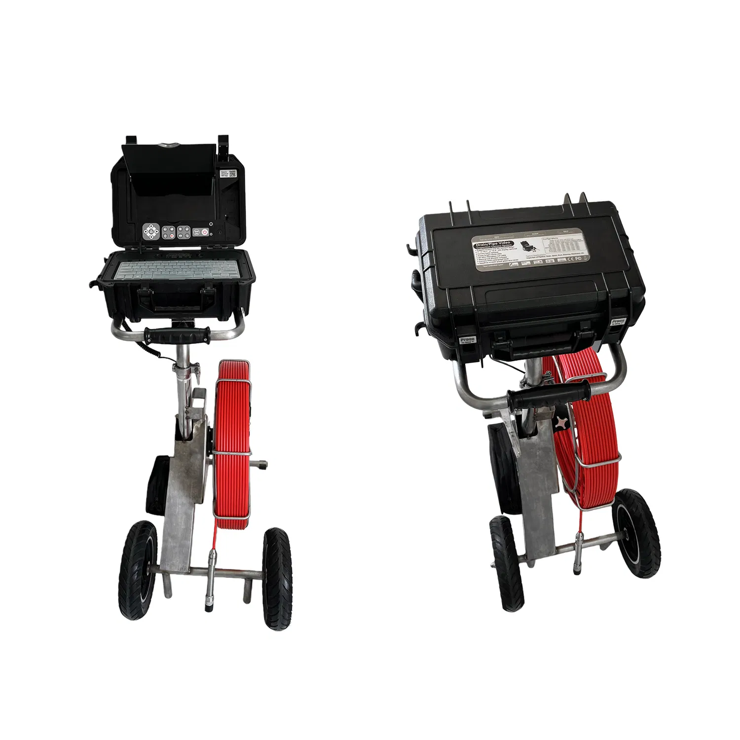 10 Inch Black Underground Pipe Inspection Crawler Hikvision CCTV