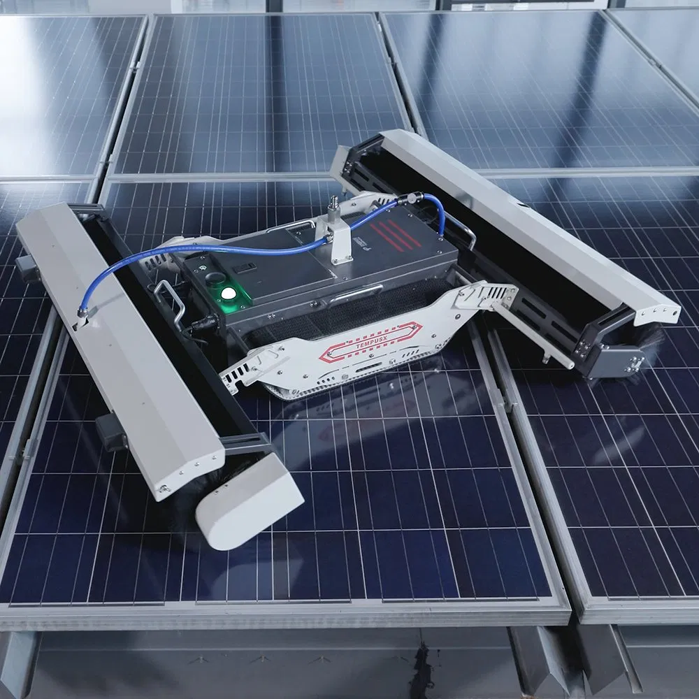 D1300 Crawler-Style Remote-Control Double Roller Brush Solar PV Panel Cleaner Cleaning Robot