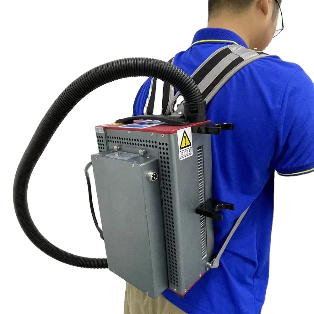 100W 200W 300W Oil Stain Tire Mould Precision Laser Cleaning Rust Remover Mopa Backpack Laser Paint Cleaner