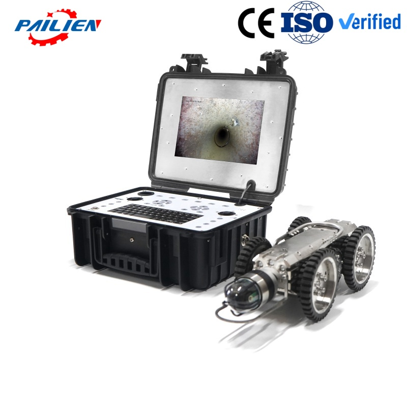 6-Wheel Pipe Crawler Robot for Sewer with Reel and 100m Cable Portable CCTV Drain Inspection Camera System